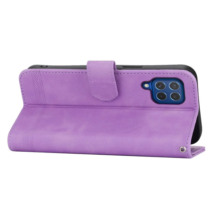 DIERFENG DF-03 Flip Cover for vivo Y03 Shell Lines Imprinted Wallet Stand Mobile Phone Case - Purple - 3