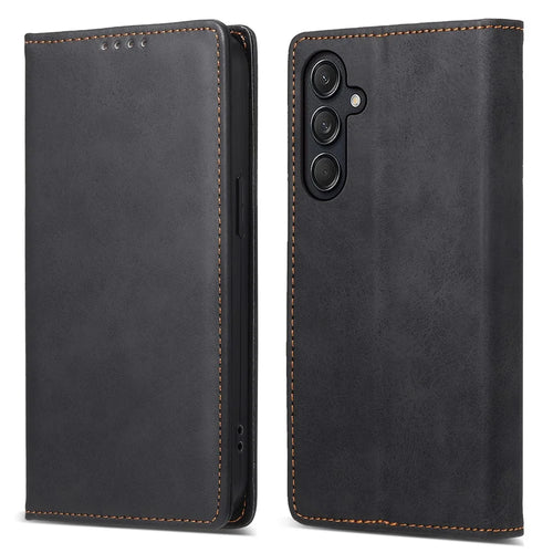 DF-05 For Samsung Galaxy M55 5G / C55 5G / F55 5G Case RFID Blocking Magnetic Closure Leather Phone Cover - Black - 1