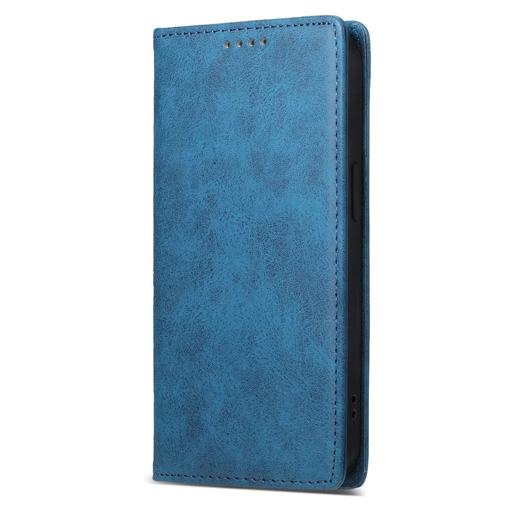 DF-05 For Realme 12 5G / 12x 5G Business Case PU Leather RFID Blocking Wallet Phone Cover - Blue - 7