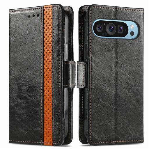 For Google Pixel 10 Pro / Pixel 10 / Pixel 9 Pro / Pixel 9 Phone Cases CASENEO PU Leather Cover Stand with RFID Blocking Wallet - Black - 1