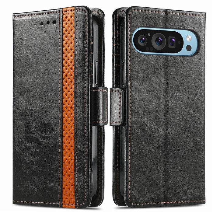 For Google Pixel 10 Pro / Pixel 10 / Pixel 9 Pro / Pixel 9 Phone Cases CASENEO PU Leather Cover Stand with RFID Blocking Wallet - Black - 1