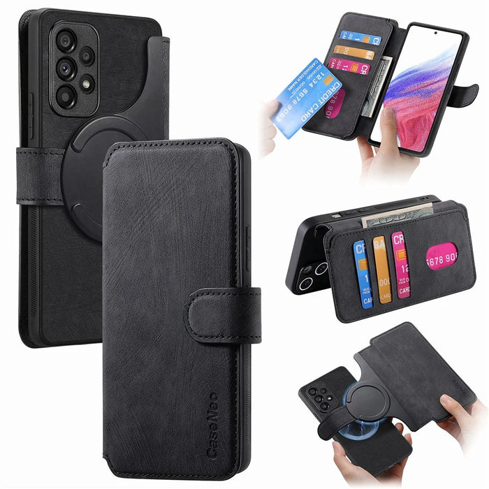 For Samsung Galaxy A53 5G Magnetic Case CASENEO Detachable Leather Phone Wallet Cover - Black - 1