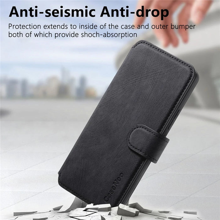 For Samsung Galaxy A53 5G Magnetic Case CASENEO Detachable Leather Phone Wallet Cover - Black - 5