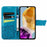 For Samsung Galaxy M15 5G Case Butterfly Pattern PU Leather Hand Strap Wallet Purse Phone Cover - Blue - 2
