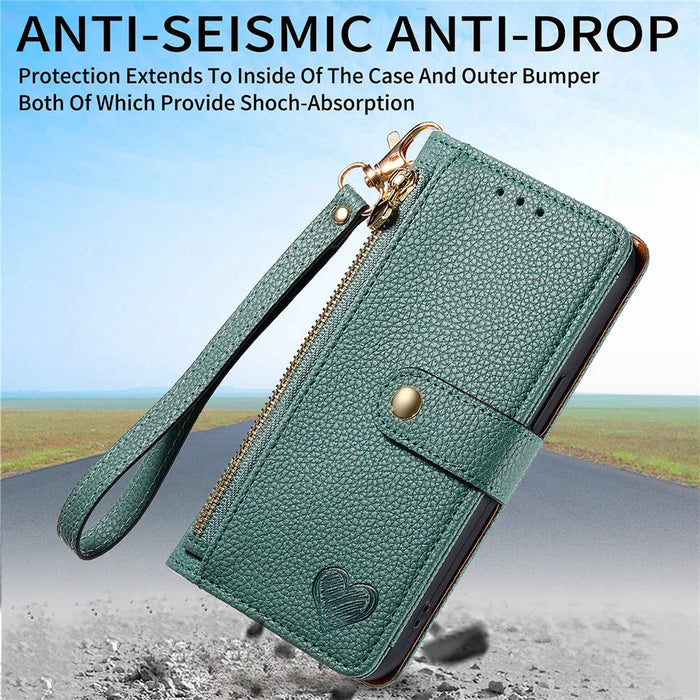 For Samsung Galaxy S24 Wallet Case RFID Blocking Leather Phone Cover - Green - 5