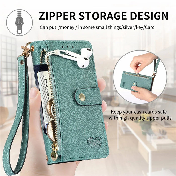 For Samsung Galaxy S24 Wallet Case RFID Blocking Leather Phone Cover - Green - 7