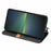 For Sony Xperia 5 V PU Leather Case Rhombus Imprint Wallet Stand Phone Cover - Black - 3
