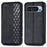 For Google Pixel 10 Pro / Pixel 10 / Pixel 9 Pro / Pixel 9 PU Leather Case Rhombus Imprint Wallet Stand Phone Cover - Black - 1