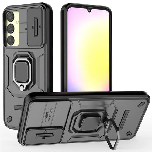For Samsung Galaxy A25 5G (Global) (161.0 x 76.5 x 8.3mm) Camera Protection Fall-proof Case PC+TPU Phone Cover - Black - 1