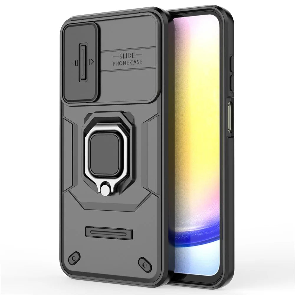 For Samsung Galaxy A25 5G (Global) (161.0 x 76.5 x 8.3mm) Camera Protection Fall-proof Case PC+TPU Phone Cover - Black - 2