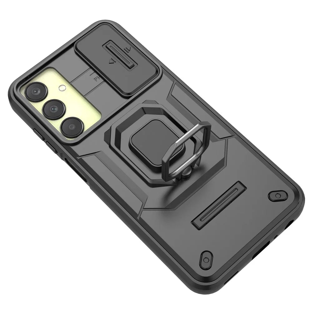 For Samsung Galaxy A25 5G (Global) (161.0 x 76.5 x 8.3mm) Camera Protection Fall-proof Case PC+TPU Phone Cover - Black - 4