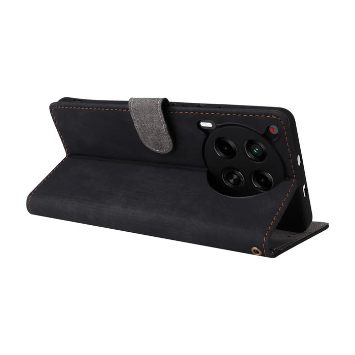 For TECNO Camon 30 5G CL7 Magnetic Case RFID Blocking Wallet Cover with Wrist Strap - Black - 4