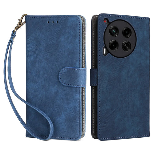 For TECNO Camon 30 4G CL6 Phone Case Magnetic Clasp RFID Blocking Wallet Cover - Blue - 1
