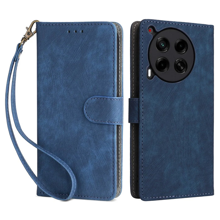 For TECNO Camon 30 4G CL6 Phone Case Magnetic Clasp RFID Blocking Wallet Cover - Blue - 1
