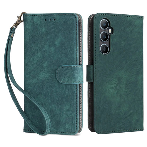 For Realme C65 4G Case RFID Blocking Phone Stand Cover with Magnetic Closure - Green - 1