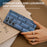 ABEEL For Samsung Galaxy S24 Ultra Case Mahjong Texture Genuine Cow Leather Shockproof Back Cover - Blue - 5