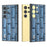 ABEEL For Samsung Galaxy S24 Ultra Case Mahjong Texture Genuine Cow Leather Shockproof Back Cover - Blue - 6