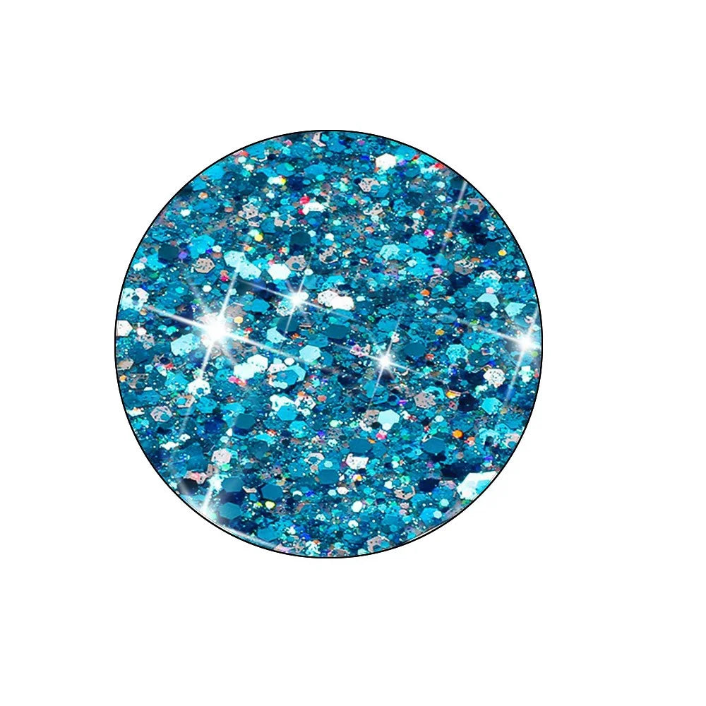 For iPhone XR 6.1 inch TPU Cell Phone Case Drop Protection Epoxy Glittery Sequins Cover - Blue - 3