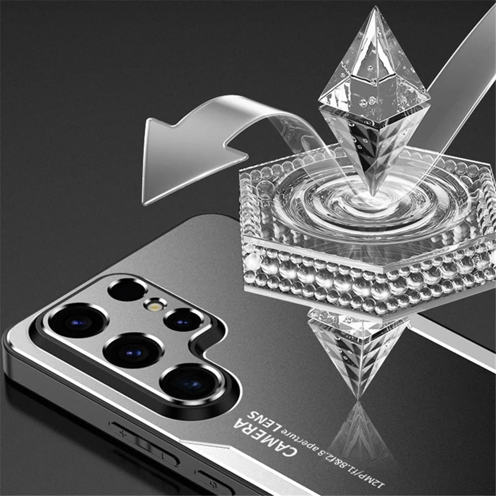For Samsung Galaxy S23 Ultra Case Military Aluminum Alloy Cover   Cell Phone Accessories - Silver - 4