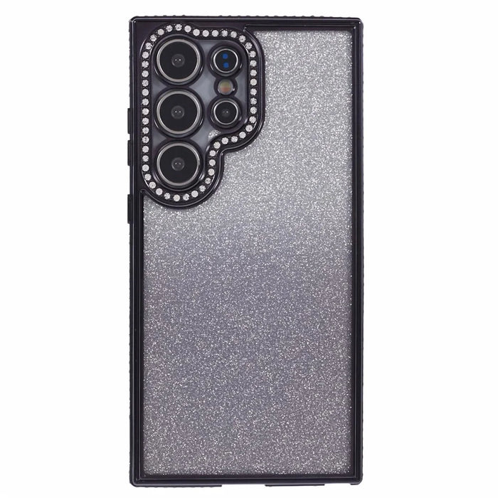 For Samsung Galaxy S23 Ultra Case Gradient Glitter Bling Anti-Scratch TPU Phone Cover - Black - 1