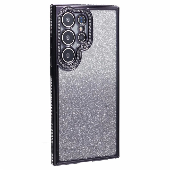 For Samsung Galaxy S23 Ultra Case Gradient Glitter Bling Anti-Scratch TPU Phone Cover - Black - 3