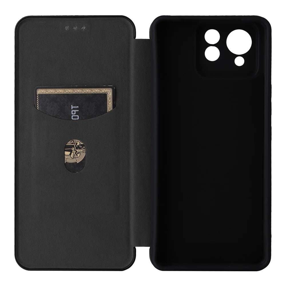 For Asus Zenfone 11 Ultra 5G Leather Case Carbon Fiber Texture Stand Magnetic Phone Cover - Black - 6