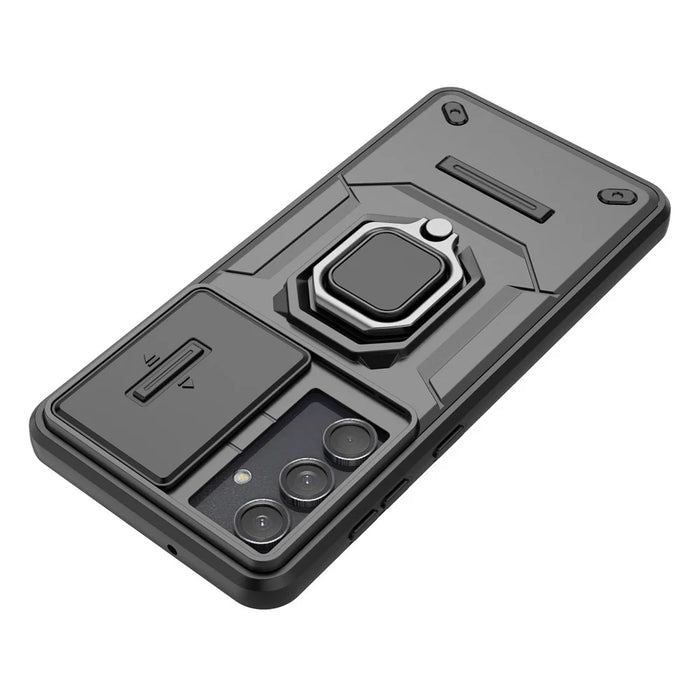 For Samsung Galaxy M55 5G / C55 5G / F55 5G Case PC+TPU Phone Protector with Slide Camera Cover - Black - 5