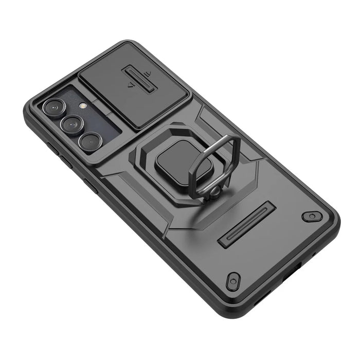 For Samsung Galaxy M55 5G / C55 5G / F55 5G Case PC+TPU Phone Protector with Slide Camera Cover - Black - 6