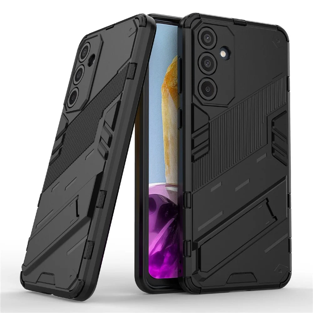 For Samsung Galaxy M55 5G / C55 5G / F55 5G Case Kickstand Protective PC+TPU Phone Cover - Black - 2