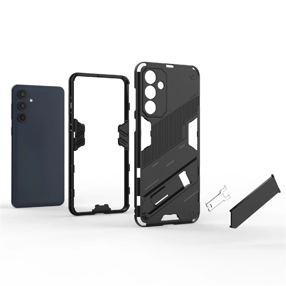 For Samsung Galaxy M55 5G / C55 5G / F55 5G Case Kickstand Protective PC+TPU Phone Cover - Black - 7