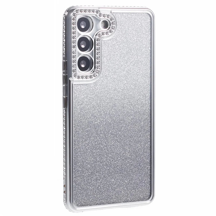 For Samsung Galaxy S22 5G Case TPU Bling Glitter Gradient Protective Phone Cover - Silver - 3