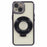 For iPhone 15 Case with Ring Kickstand TPU Anti-Dust Rhinestones Decor Protective Cover - Black - 1