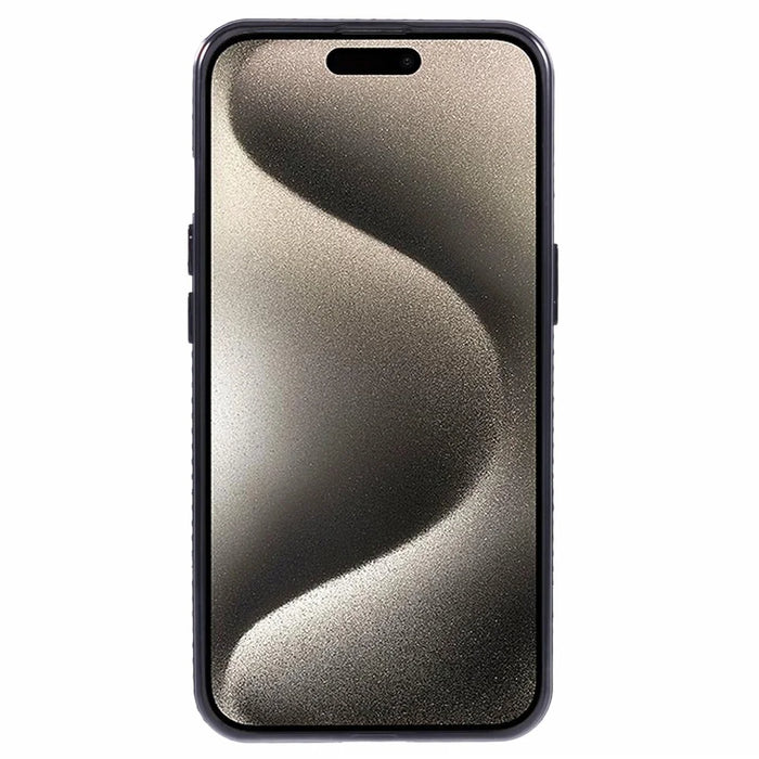 For iPhone 15 Case with Ring Kickstand TPU Anti-Dust Rhinestones Decor Protective Cover - Black - 2