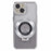 For iPhone 15 Plus Gradient Case Kickstand Shiny Rhinestone Decor TPU Phone Cover - Silver - 1