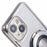 For iPhone 15 Plus Gradient Case Kickstand Shiny Rhinestone Decor TPU Phone Cover - Silver - 7