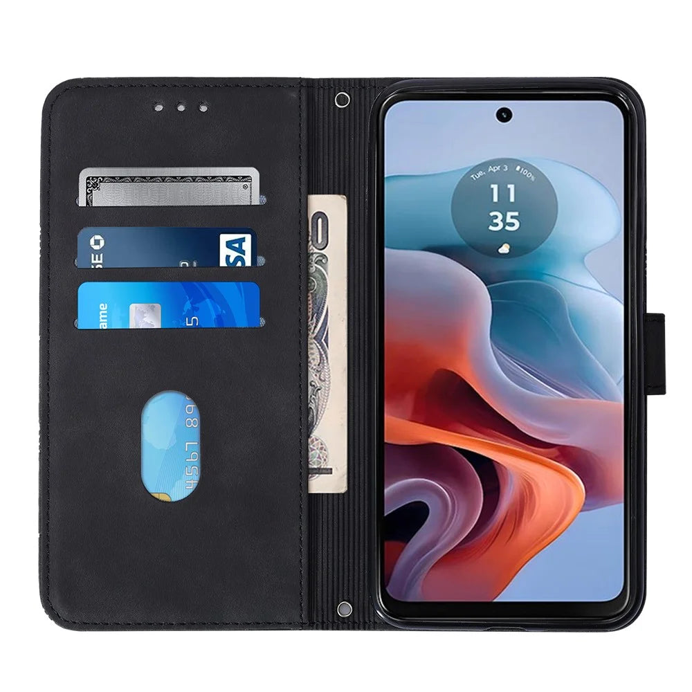 For Nothing Phone (2a) Plus / Phone (2a) Leather Case with Hand Strap Wallet Stand Phone Cover - Black - 2