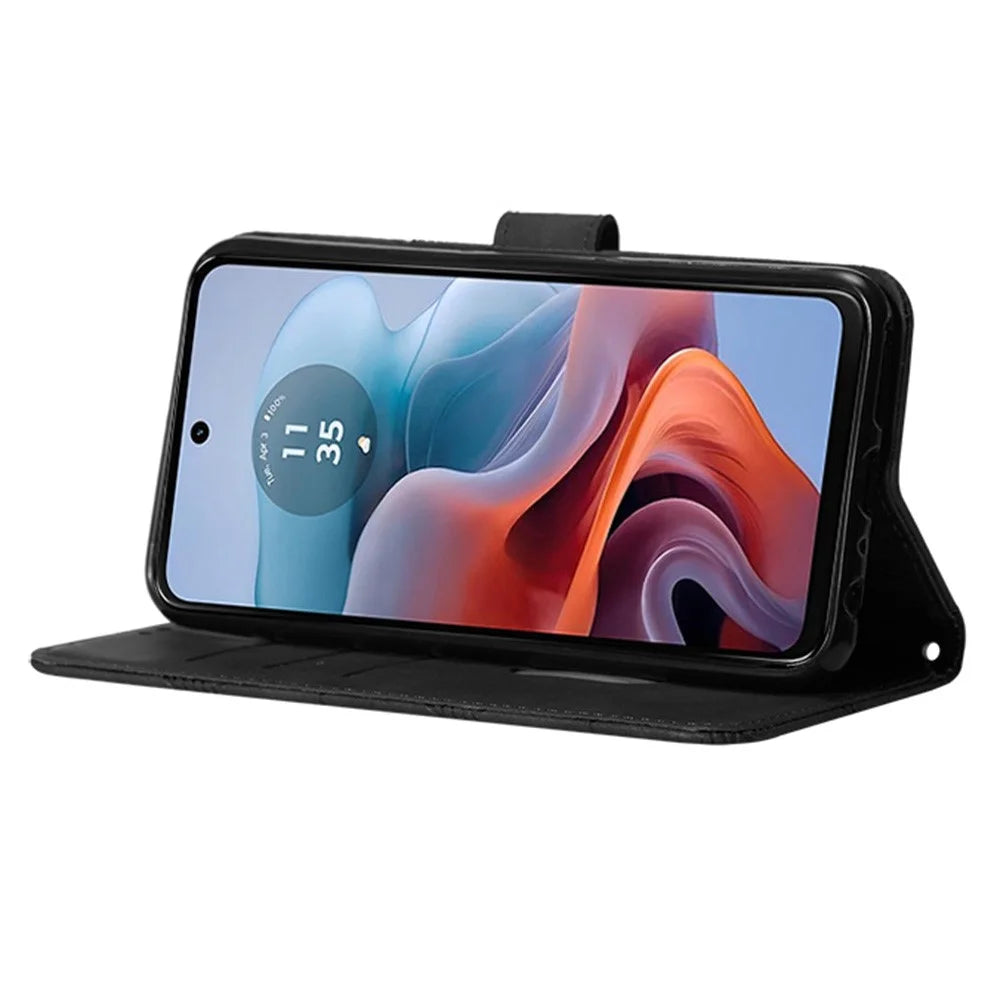 For Nothing Phone (2a) Plus / Phone (2a) Leather Case with Hand Strap Wallet Stand Phone Cover - Black - 3
