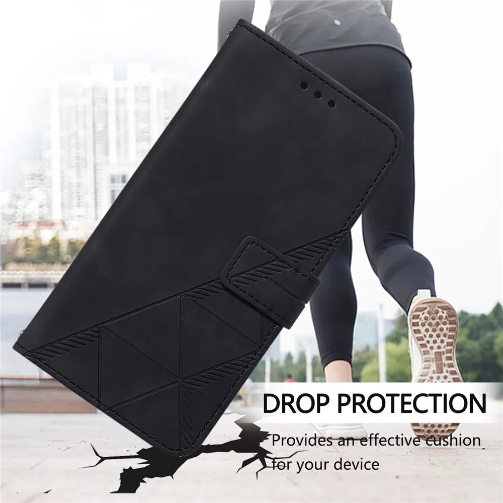 For Nothing Phone (2a) Plus / Phone (2a) Leather Case with Hand Strap Wallet Stand Phone Cover - Black - 6