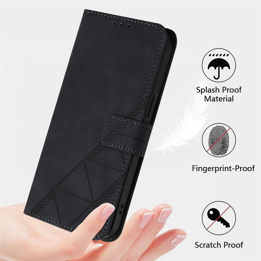 For Nothing Phone (2a) Plus / Phone (2a) Leather Case with Hand Strap Wallet Stand Phone Cover - Black - 7