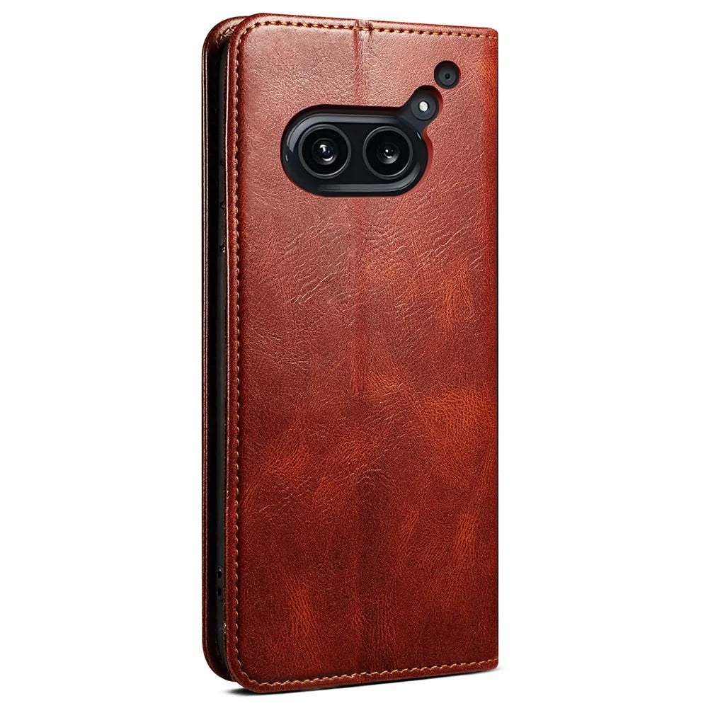 For Nothing Phone (2a) Plus / Phone (2a) Case PU Leather Crazy Horse Texture Flip Wallet Phone Cover - Brown - 6