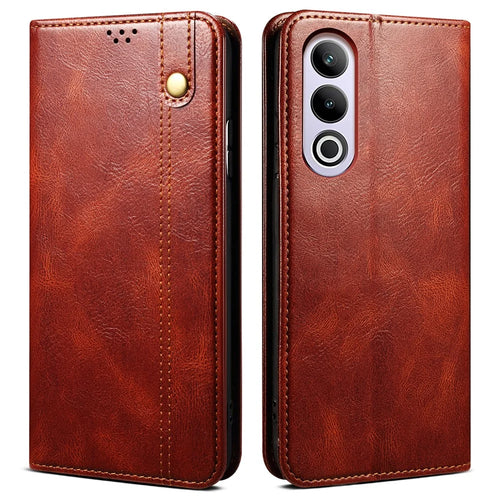 For OnePlus Nord CE4 5G Phone Case Leather Flip   Wallet Cover - Brown - 1