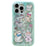For iPhone 14 Pro Max IMD Phone Case TPU+PC Hybrid Cover Kitten Bunny Pattern - Green - 1