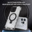 For iPhone 15 Pro Max Case Stripe Design Magnetic Ring Kickstand PC+TPU Phone Cover - Transparent - 2