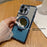 Phone Case for iPhone 12 Pro Max Magnetic TPU Phone Cover with PC Kickstand+Acrylic Mirror - Blue - 3