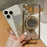 Phone Case for iPhone 12 Pro Max Magnetic TPU Phone Cover with PC Kickstand+Acrylic Mirror - Blue - 7