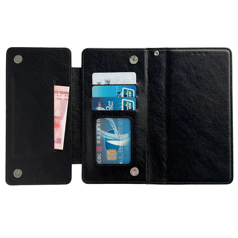 For iPhone 14 Pro Wallet Case Anti-Drop Detachable Leather Phone Cover - Black - 3