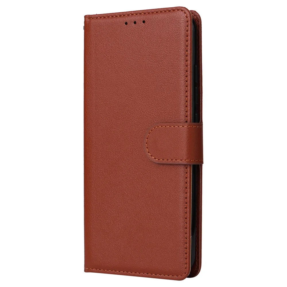 For Samsung Galaxy A54 5G Case PU Leather Stand Folio Wallet Phone Cover - Brown - 5