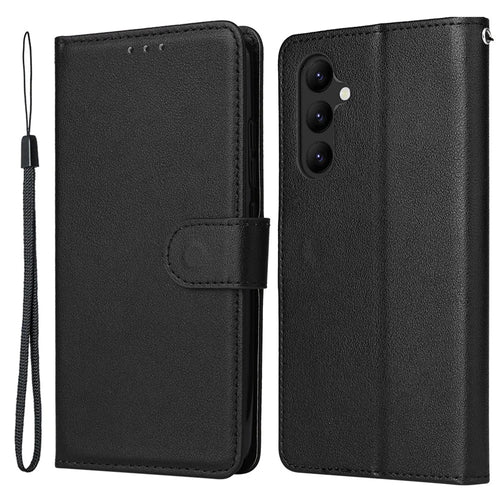 For Samsung Galaxy A34 5G Leather Phone Case with Wallet Mobile Accessories   - Black - 1