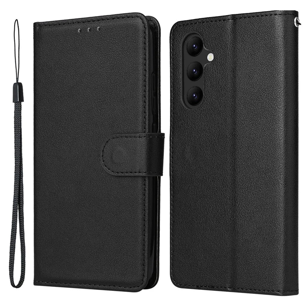 For Samsung Galaxy A34 5G Leather Phone Case with Wallet Mobile Accessories   - Black - 1