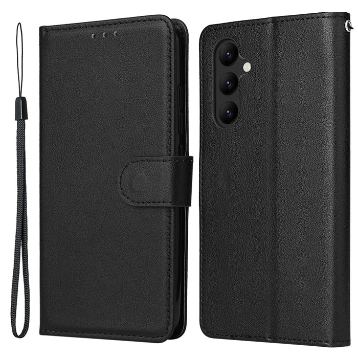 For Samsung Galaxy A34 5G Leather Phone Case with Wallet Mobile Accessories   - Black - 1